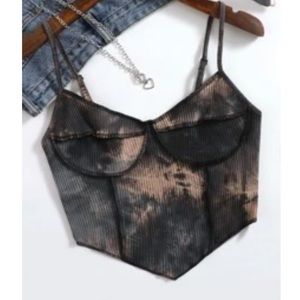 Tie dye rib-knit cami top